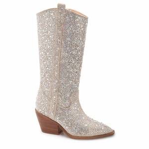 NEW CORKYS FOOTWEAR women's glitzy boots in clear rhinestone